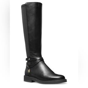 MICHAEL Michael Kors Mandy Boot Faux Leather Black Over the Knee Boots